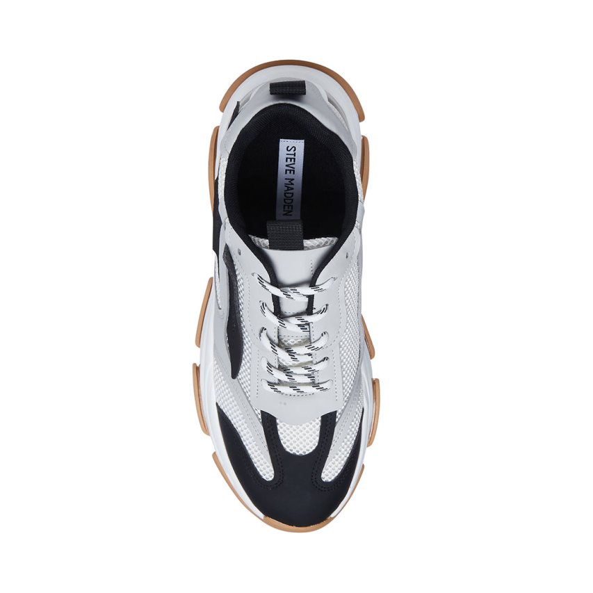 Black / White Steve Madden Possess Men's Sneakers | PH 1026CUH